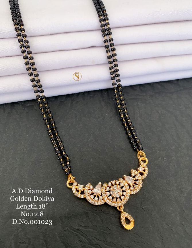 11 AD Diamond Fancy Function Wear Dokiya Mangalsutra Wholesale Price In Surat
